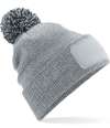 B443 Snowstar Printers Beanie Heather Grey / Black colour image